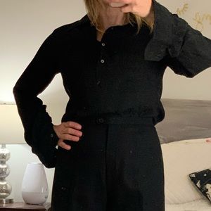 Vintage Valentino logo print silk blouse